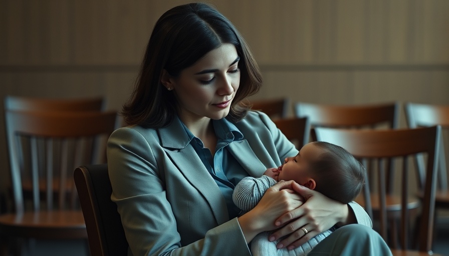 Remote voting for new parents: thoughtful mother with child