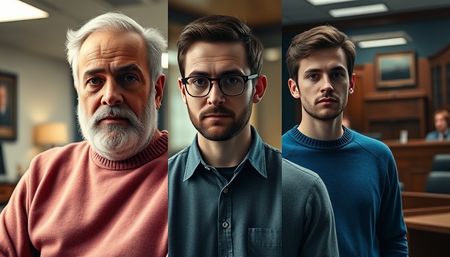 Menendez brothers transformation with older bearded man in split-screen.