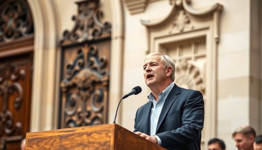 Boris Johnson ostrich encounter speech at historic building.