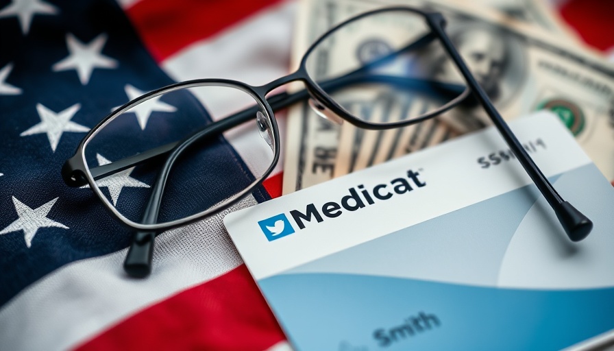 Medicaid insurance card on American flag; depicts Medicaid cuts unpopular with Trump voters.