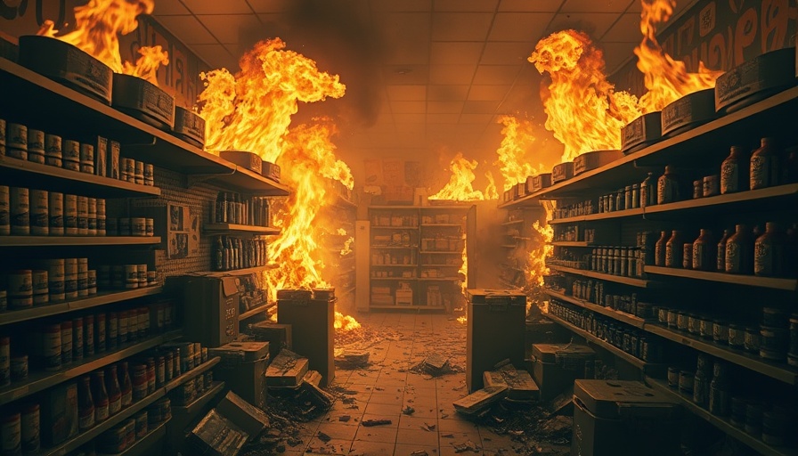 CCTV footage of chaotic store fire capturing repeated arson cases.