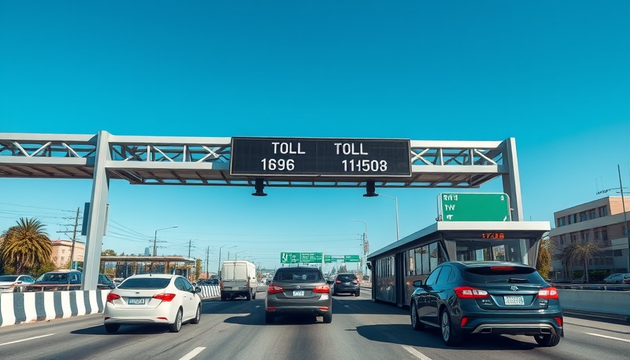 Houston toll road signage displaying fees on a sunny day.