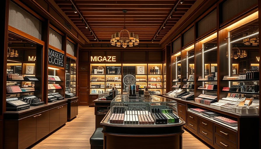 High-end makeup brand Jones Road store interior with elegant design