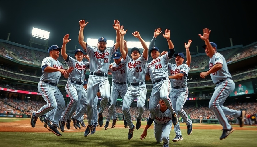 Tampa Bay Rays victory celebration on the field.