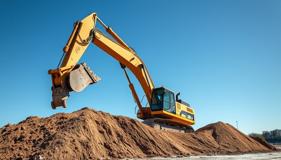Construction site with excavator, showcasing development opportunities in Dripping Springs.