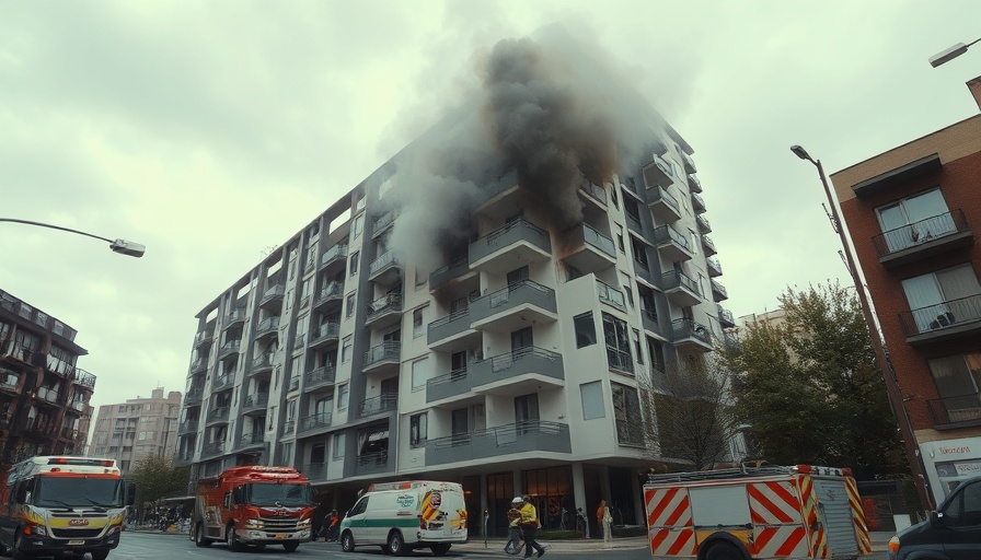 Houston apartment fire with no injuries, emergency response scene.