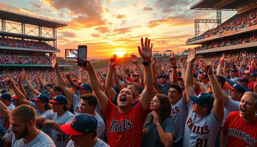 Excited baseball fans celebrate Mariners win over Rangers in stadium.
