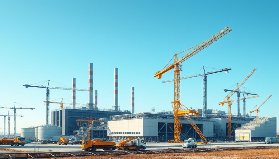Base Power Texas factory expansion showing a busy construction site.