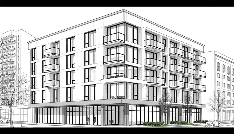 Blueprint of modern affordable apartments in Austin, digital rendering.