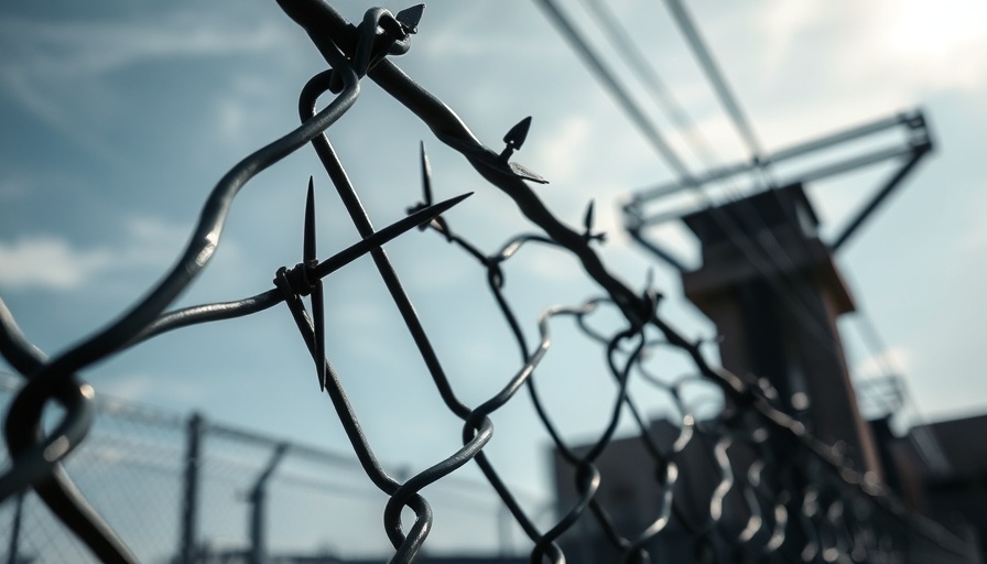 Razor wire on a fence symbolizing Liberty County Jail closure.