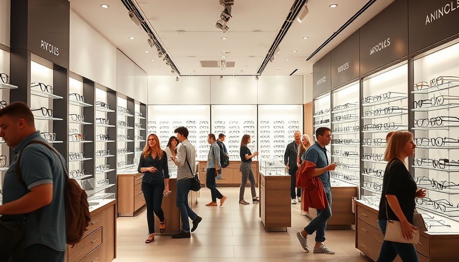 Interior of Lakeline Vision Source Cedar Park, eyewear displays.