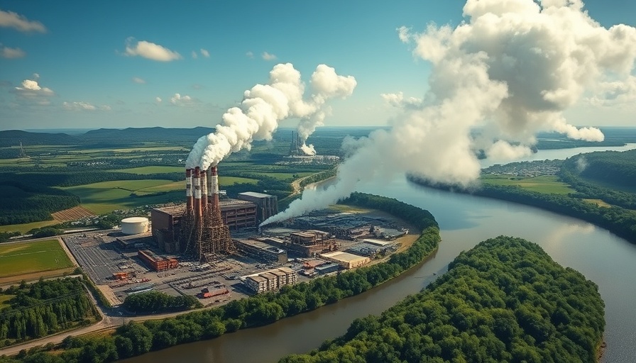 Aerial view of factory by river, related to Trump water regulation rollback