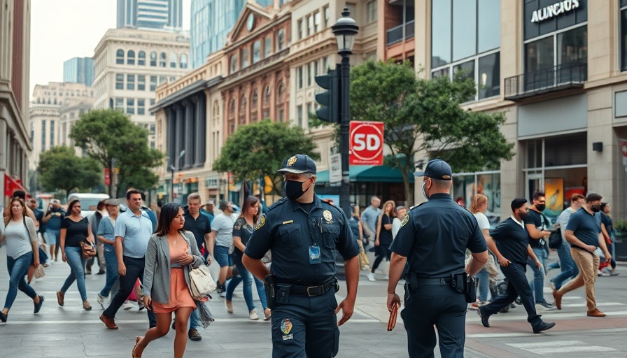 Security personnel monitoring Sixth Street in Austin for safety.