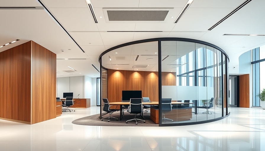 Modern sublease office space in Austin with curved design.