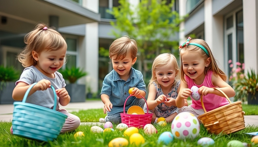 Kids at Easter celebrations in Austin enjoying egg hunt.