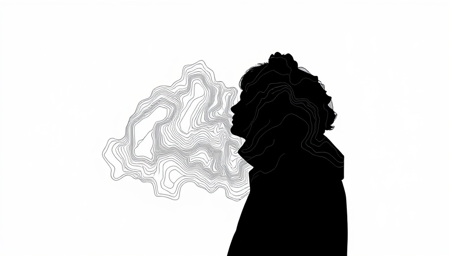Abstract grayscale silhouette with intricate patterns.