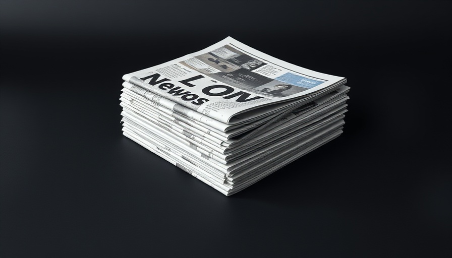 Stacked newspapers on dark surface, Austin business news.