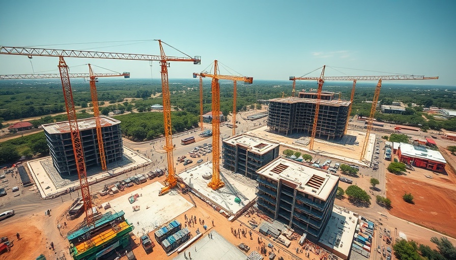 Aerial view of Cedar Park infrastructure projects under development.
