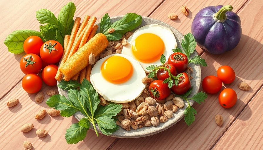 Healthy low-carb breakfast spread highlighting carb restriction benefits.