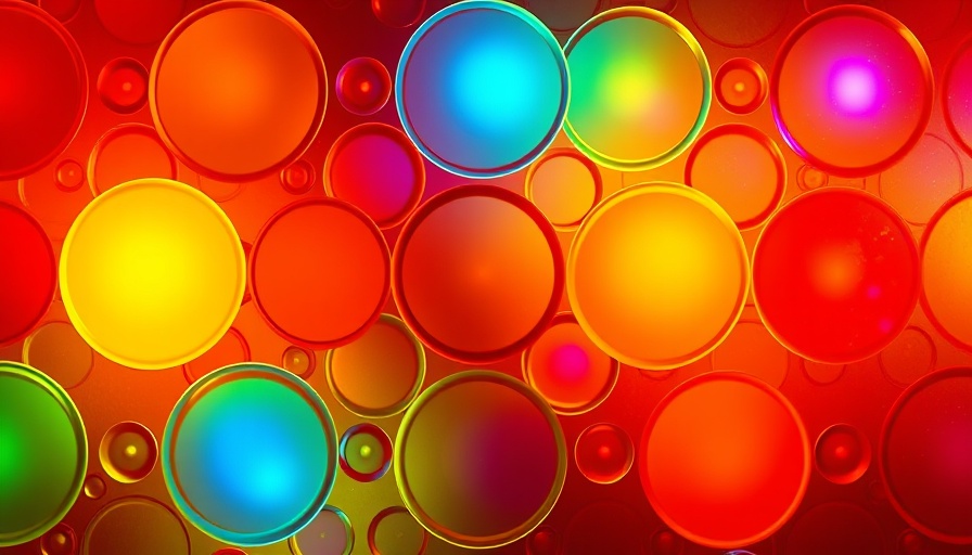 Colorful abstract circles pattern for visual reference of early shingles symptoms.