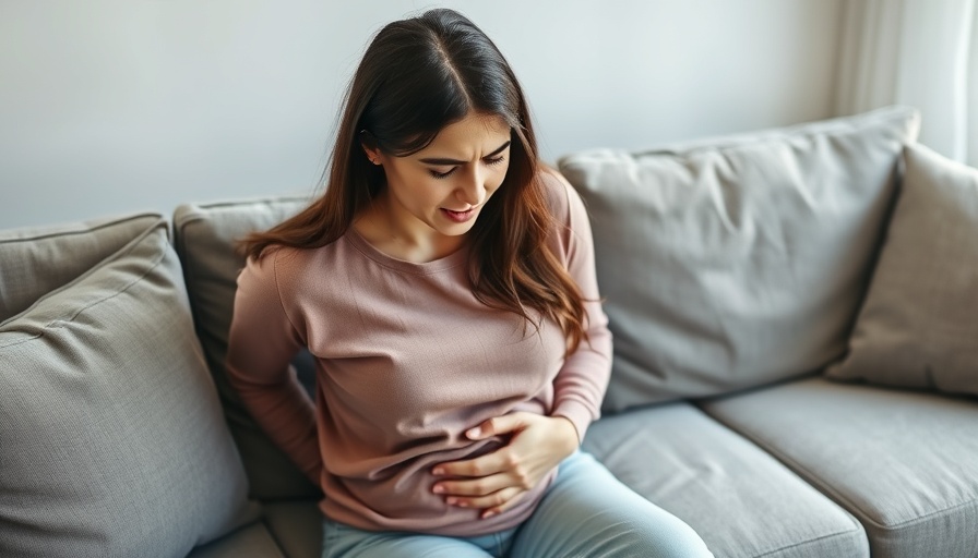 Woman on sofa with stomach discomfort - natural remedies for bloating