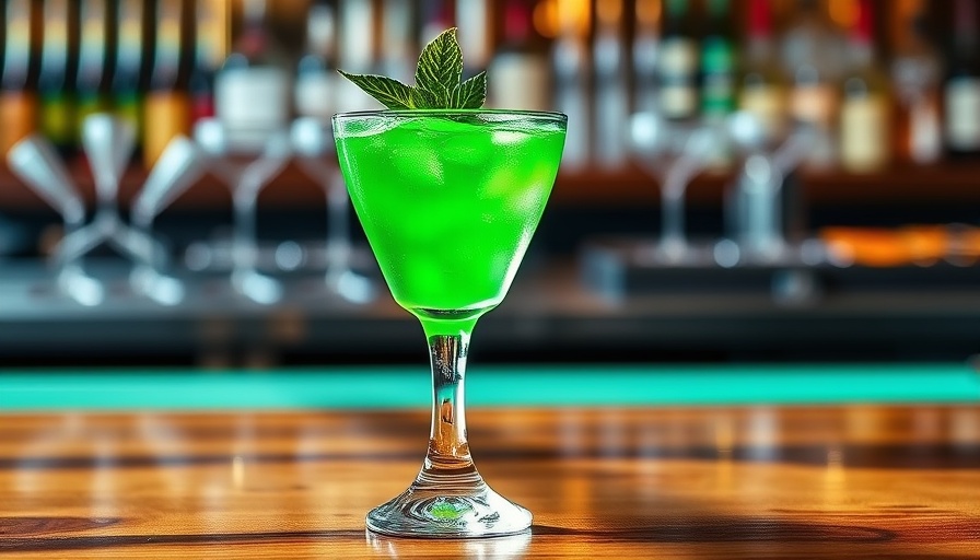 CBD-infused cocktails with a leaf decoration in Austin.