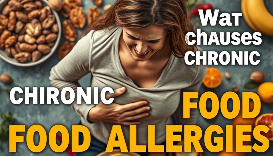 Dynamic image of chronic food allergies causes concept with woman in pain.