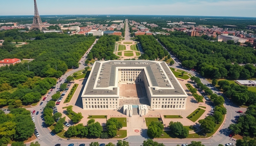 Aerial Pentagon view indicating military upkeep costs for taxpayers