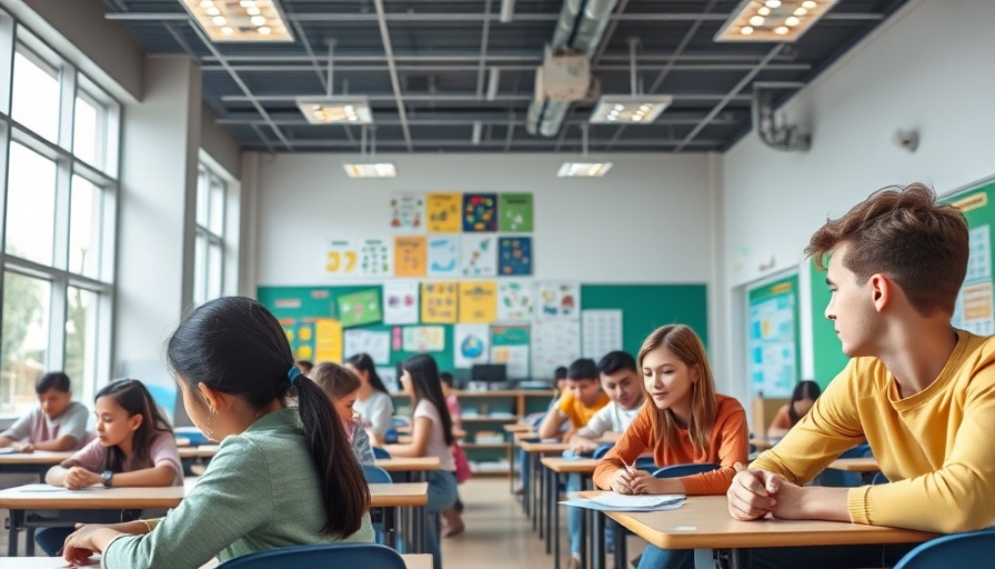 Modern classroom illustrating Texas funding for public schools.