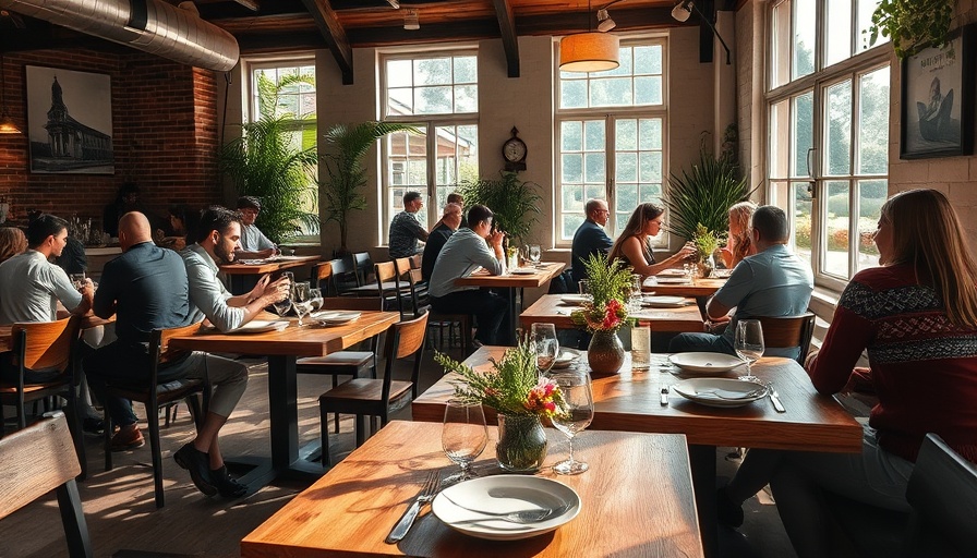 Inviting farm-to-table restaurant with rustic decor and natural light.