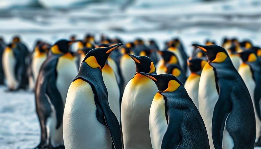 Emperor penguins gathering in icy environment for Secrets of the Penguins Documentary.