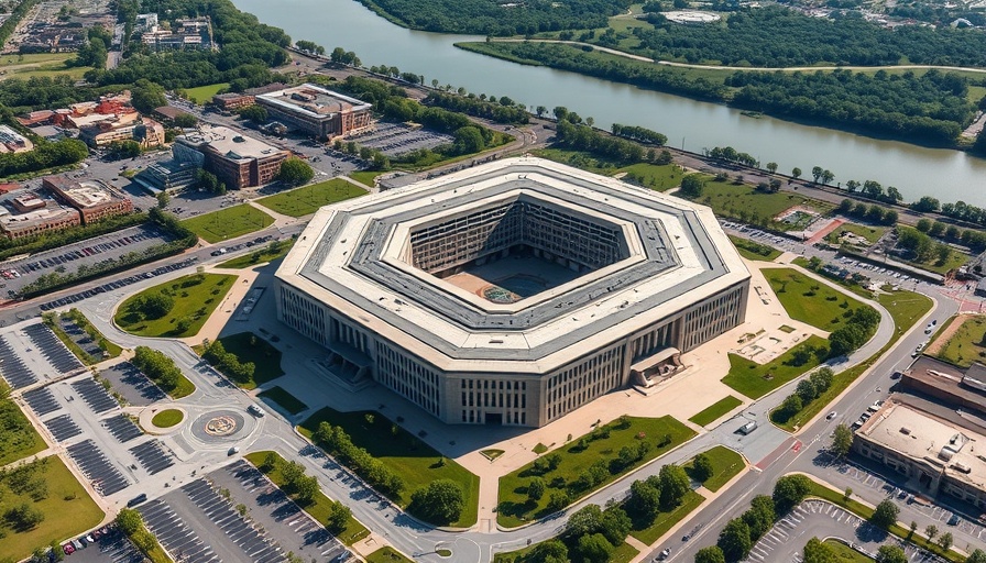 Aerial view of the Pentagon highlighting U.S. military spending.