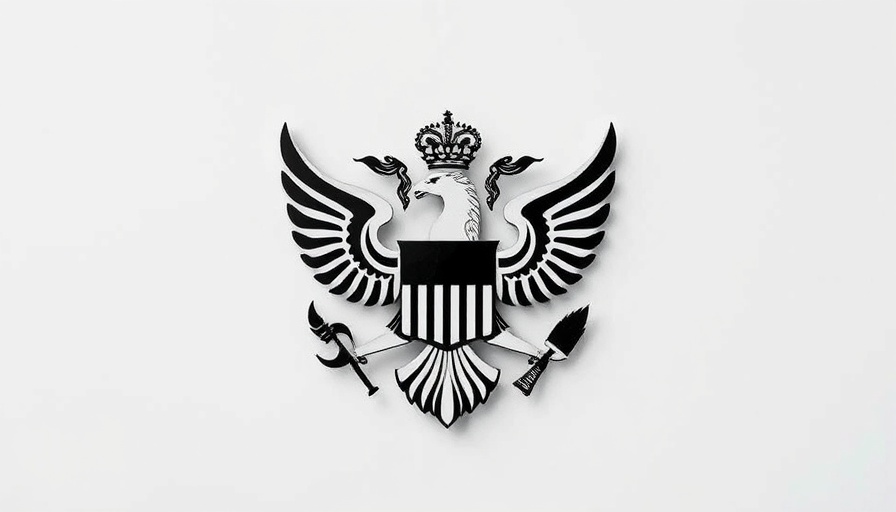 Abstract military emblem representing US military academies ending race consideration in admissions.