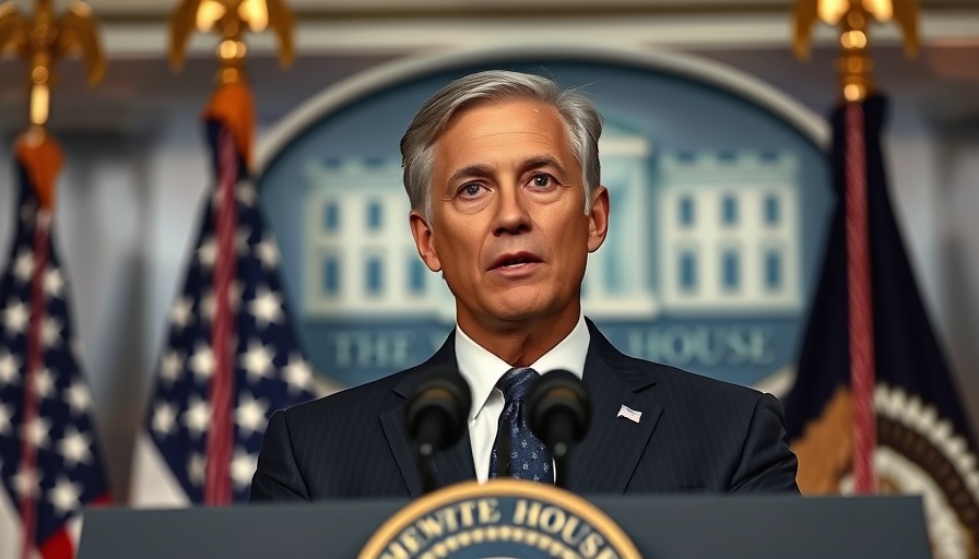 Formal man at podium speaking about Yemen strikes