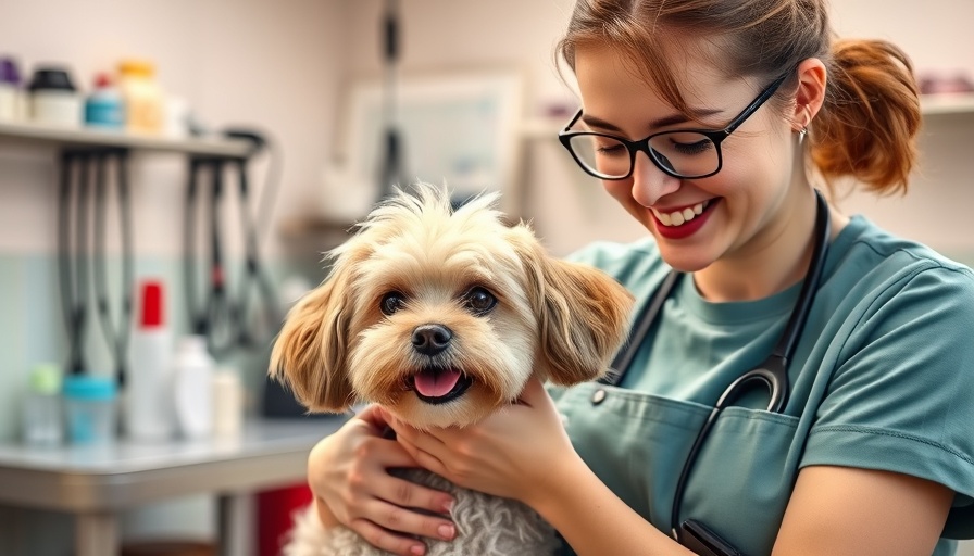 Professional pet grooming in Cedar Park studio with fluffy dog being brushed.