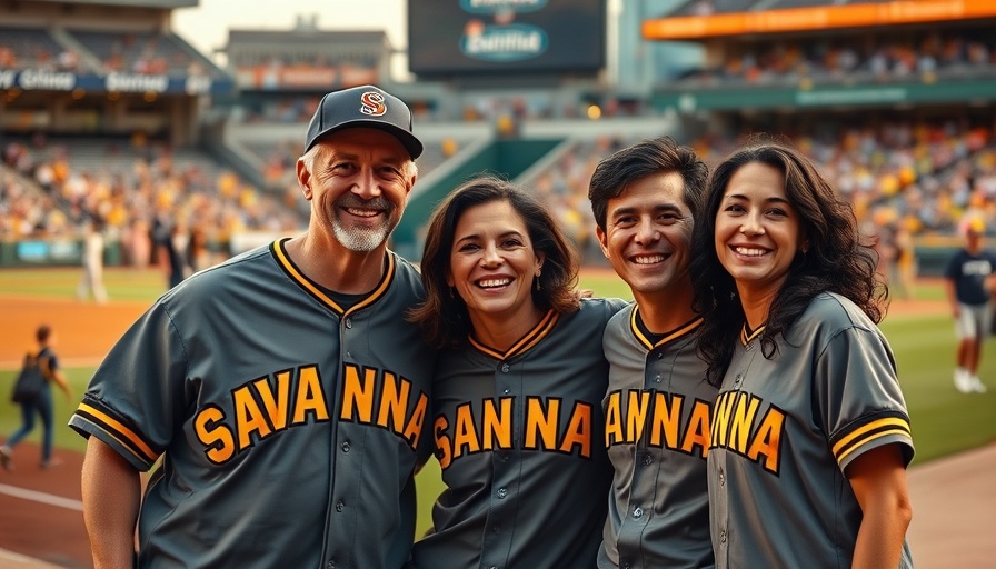 Savannah Bananas celebrate with foster families on the field.