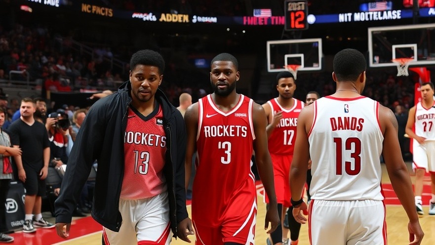 Houston Rockets players leaving the court, reflecting recent Houston sports news.