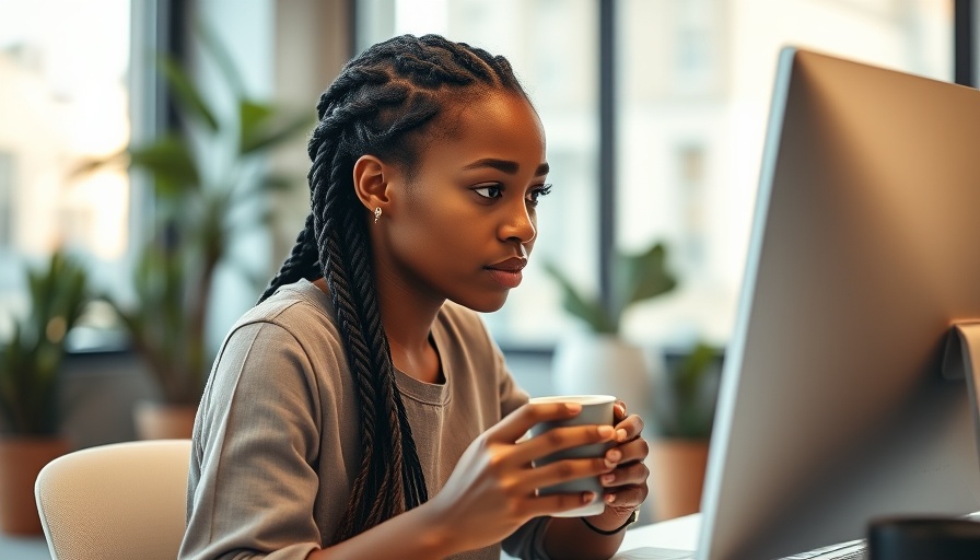 Focused woman working in office during Austin Small Business Week 2025.