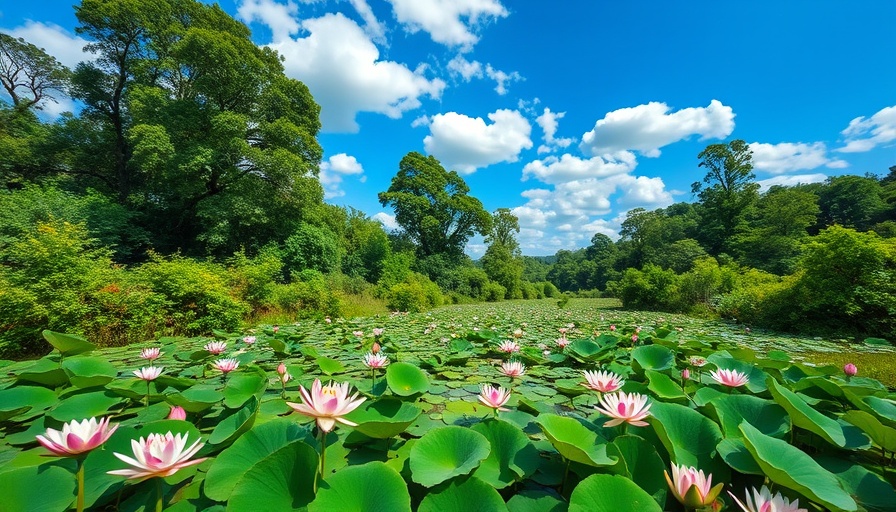 Lush pond environment in Austin for State of Our Environment Report.