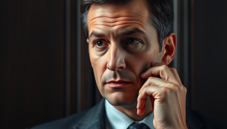 Professional businessman at a makeup studio, serious expression