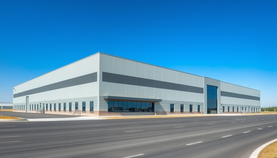 Hutto industrial real estate growth shown by modern warehouse.