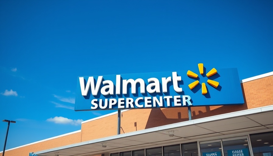Walmart remodel Austin exterior sign under blue sky.