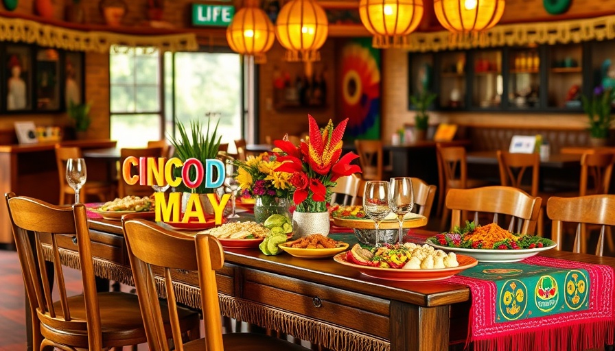 Cinco de Mayo celebration table with Mexican dishes in Houston restaurant.