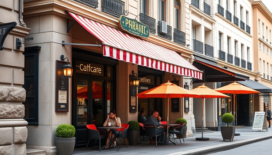 Empowering Deaf Entrepreneurs at a cozy cafe with striped awnings.