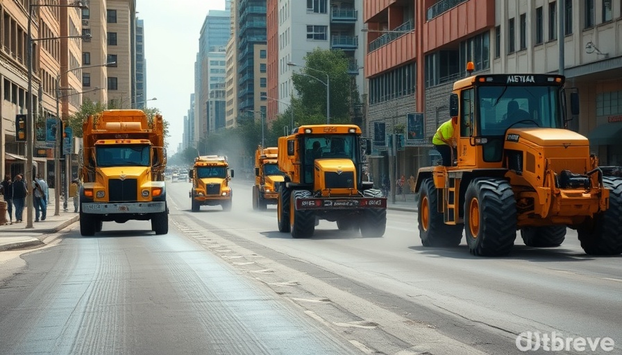 Cedar Park road resurfacing project with machinery and workers in action.