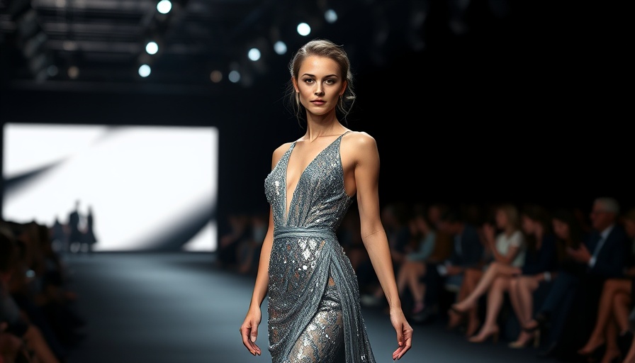 Austin Slow Fashion Market model in sparkling dress