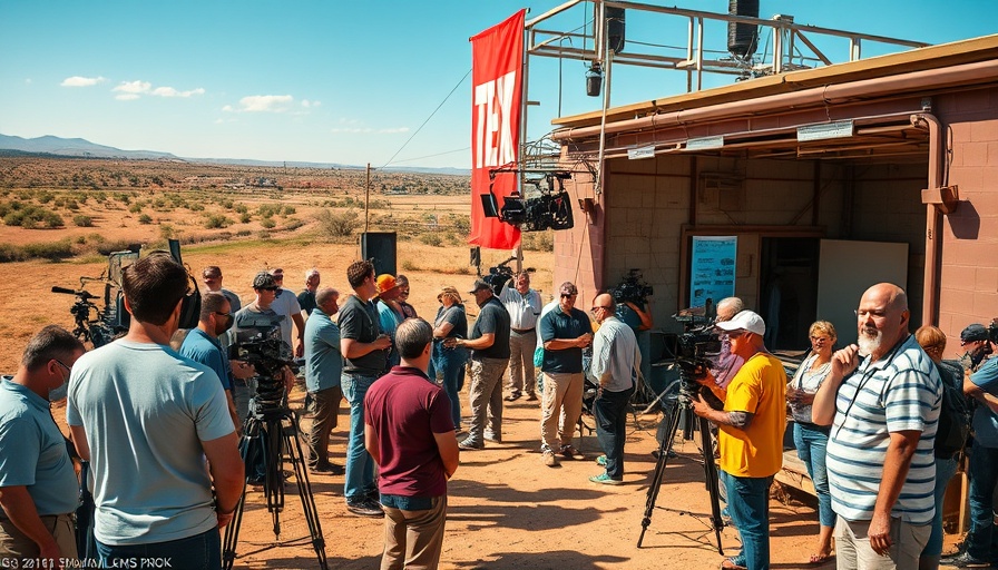 Bustling Texas film set showcasing industry investment.