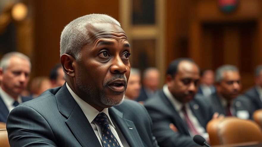 David Scott discussing political news in the US at a formal meeting.