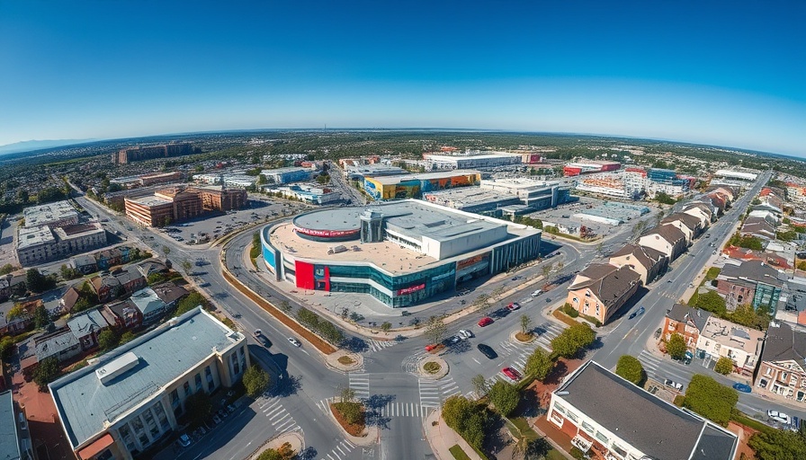 Expansive aerial view of Leander retail center investment area.