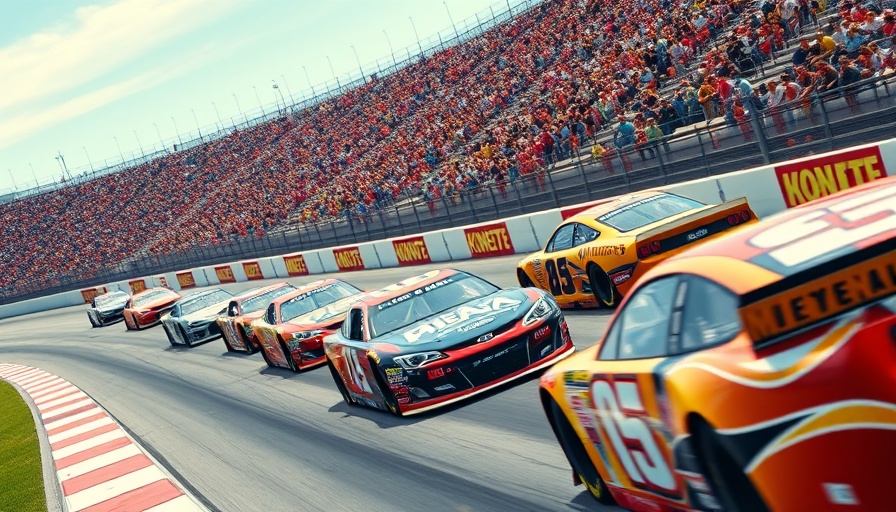 NASCAR race cars at 2025 Texas event with audience in background